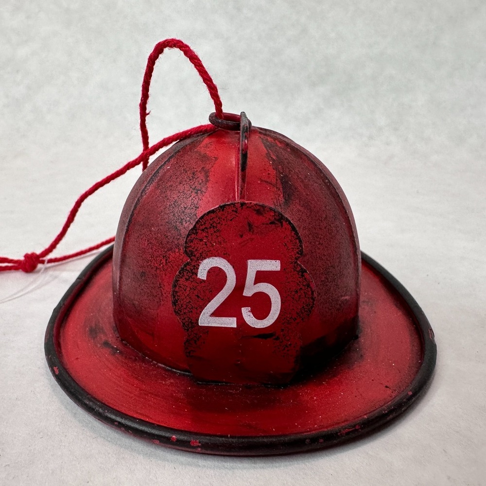 Fire Fighter Christmas Ornament Set of 3 Fire Truck Helmet Fireman Captain NEW - Picture 2 of 16